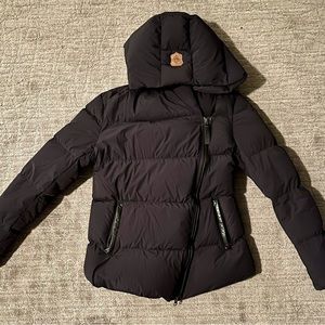 Mackage Black Hip length coat with leather detail